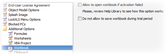 Excel File Compiler workbook options