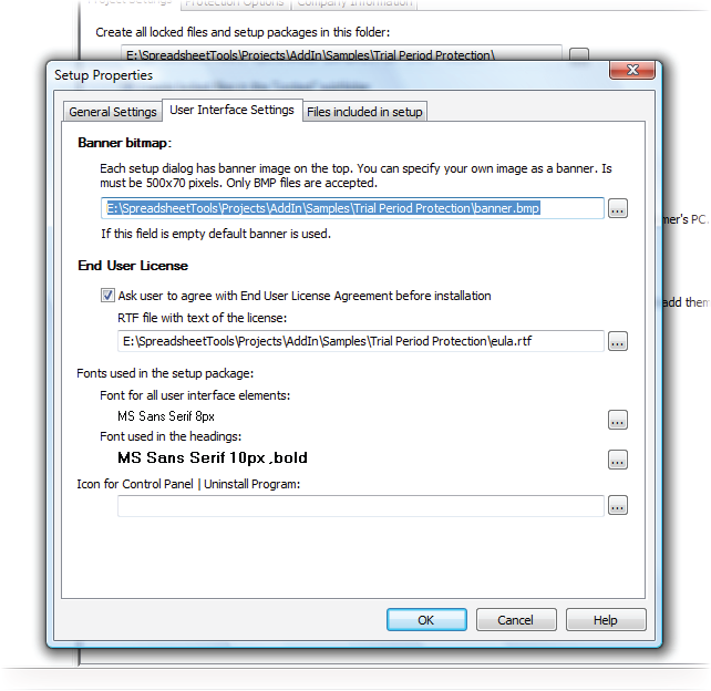 Excel Workbook Compiler setup window