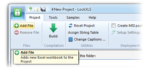 Excel Workbook Compiler add file